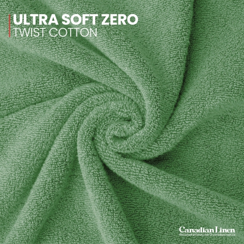 Canadian Linen Royale – Ensemble de serviettes de bain, 27 x 54 po, paq. 4, coton doux absorbant, séchage rapide, très grand format, vert