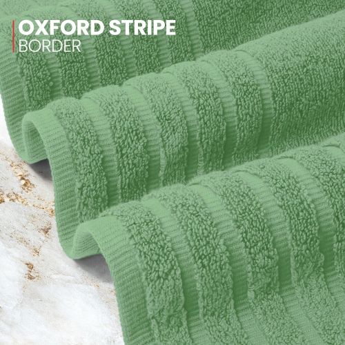 Canadian Linen Royale – Ensemble de serviettes de bain, 27 x 54 po, paq. 4, coton doux absorbant, séchage rapide, très grand format, vert