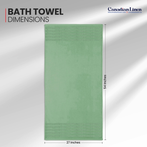 Canadian Linen Royale – Ensemble de serviettes de bain, 27 x 54 po, paq. 4, coton doux absorbant, séchage rapide, très grand format, vert