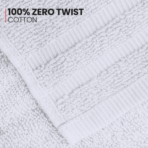 Canadian Linen Royale Hand Towels Set, 16"x30", 6 Pack, Cotton Soft Absorbent Lightweight Quick Dry Hand Towels for Hotels Nursing Hospital Spa, White