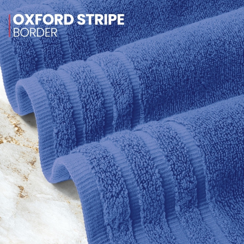 Canadian Linen Royale Hand Towels Set, 16"x30", 6 Pack, Lightweight Quick Dry Cotton Soft Absorbent Large Hand Towel for Home Gym Hair Salon Spa, Blue