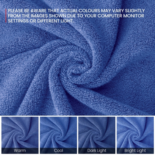 Canadian Linen Royale Hand Towels Set, 16"x30", 6 Pack, Lightweight Quick Dry Cotton Soft Absorbent Large Hand Towel for Home Gym Hair Salon Spa, Blue