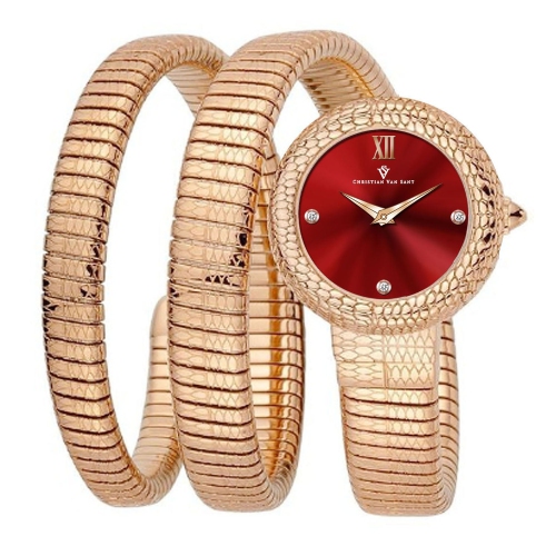 Image 1 of 1.. Christian Van Sant Women's Naga Red Dial Watch - CV0893 by Balec Group