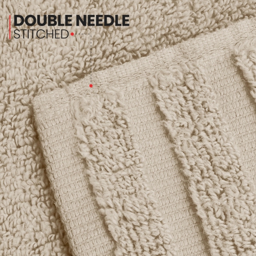 Canadian Linen Royale Face Towels Set, 13"x13", 12 Pack, Lightweight Quick Dry Soft Absorbent Cotton Washcloths for Home Salons Kitchen Resorts, Beige