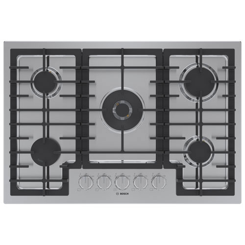 Open Box - Bosch 30" 5-Burner Gas Cooktop (NGM8058UC) - Stainless Steel - Perfect Condition
