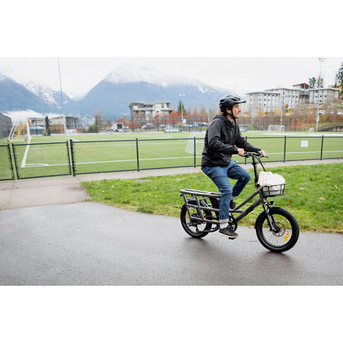 Ollie Flip Cargo Step-Through Electric City Bike (500W Motor / 96km Range / 32km/h Top Speed) - Silver