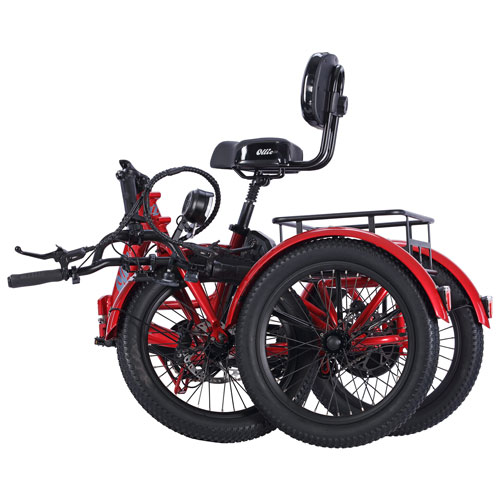 Tricycle électrique pliable à cadre bas Leo de Ollie - Rouge