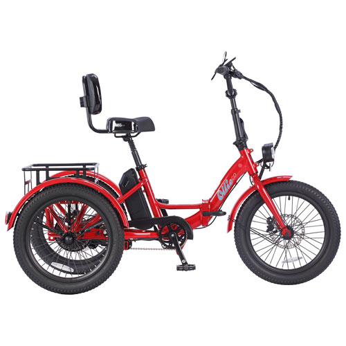 Tricycle électrique pliable à cadre bas Leo de Ollie - Rouge