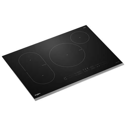 Surface de cuisson intelligente à induction 4 éléments 31 po de Whirlpool - Verre noir/Acier inoxydable