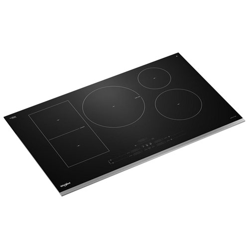 Whirlpool Intelligent 36" 5-Element Induction Cooktop - Black Glass/Stainless Steel