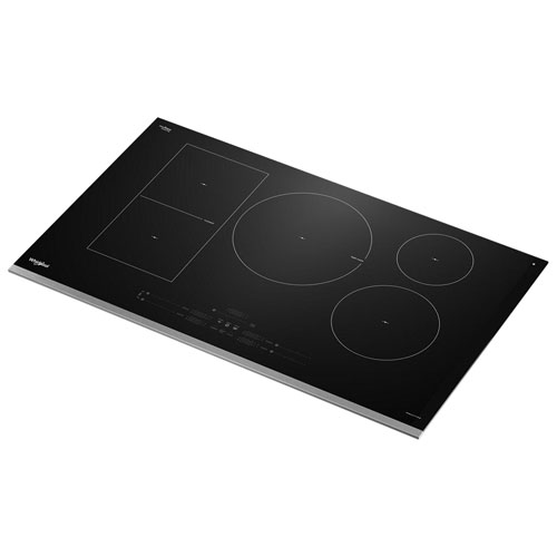 Whirlpool Intelligent 36" 5-Element Induction Cooktop - Black Glass/Stainless Steel