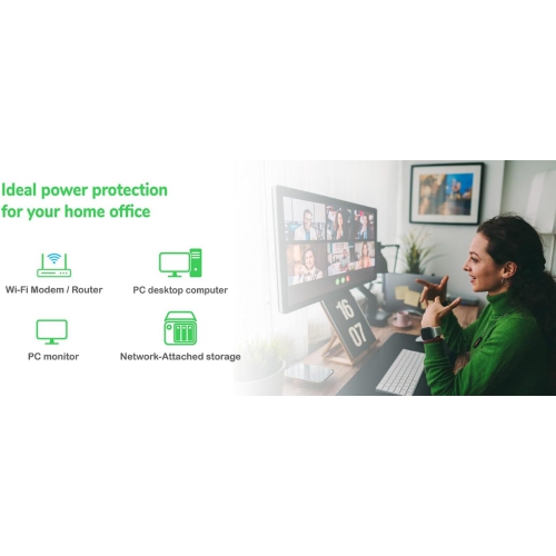 APC – Système UPS d'alimentation sans coupure interactif de 1200 VA, batterie de secours BVK1200M2 avec AVR, 2 ports de chargement USB