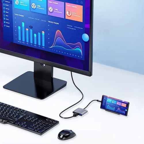 USB C to HDMI Adapter with 4K HDMI Output, Type-C Hub Converter to 4K HDMI USB 3.0 Port and PD 100W Charging Port, USB-C AV Multiport Adapter for