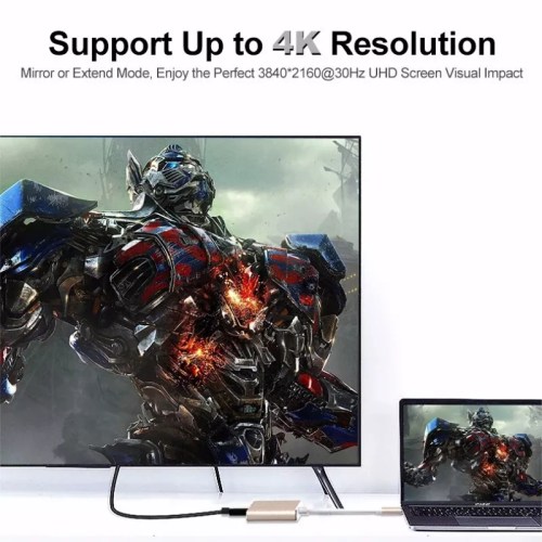 USB C to HDMI Adapter with 4K HDMI Output, Type-C Hub Converter to 4K HDMI USB 3.0 Port and PD 100W Charging Port, USB-C AV Multiport Adapter for