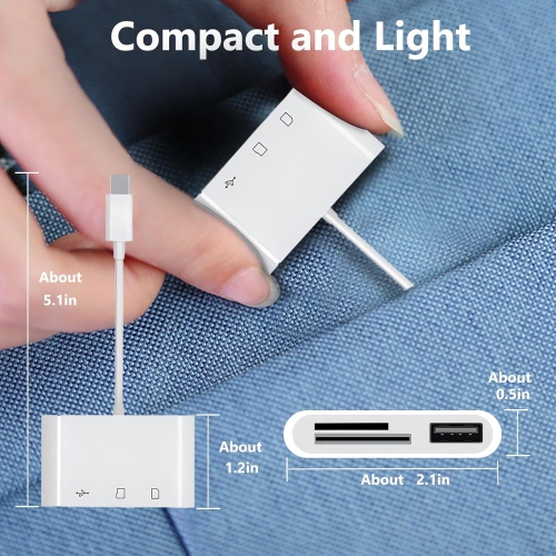 3 in 1 USB Type C to USB OTG Memory Card Adapter,USB C SD Card Reader Adapter with USB Camera Adapter, Supports SD and TF Card Micro SD Card
