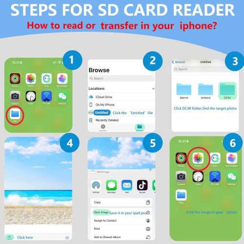Micro SD Card Reader USB C, Dual Card Slot SD Memory Card Reader, Supports SD/TF Memory Card Adapter, Trail Camera Viewer Micro SD Card Reader for