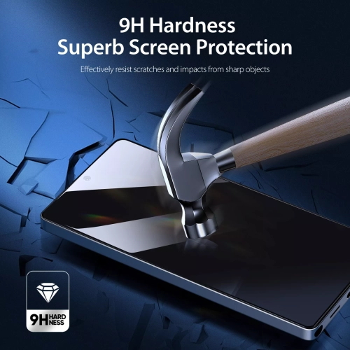 Privacy Screen Protector for Samsung Galaxy S25 Ultra 5G, Anti-Spy Tempered Glass Film, Fingerprint ID Compatible