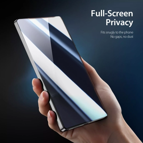 Privacy Screen Protector pour Samsung Galaxy S25 5G, verre trempé anti-Spy, compatible avec les empreintes digitales