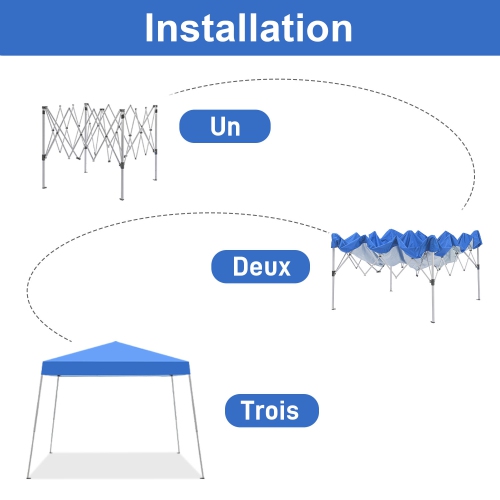 Tente extérieure portative à auvent escamotable bleue avec pattes inclinées d'Ainfox