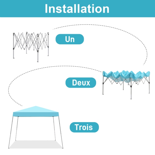 Tente extérieure portative à auvent escamotable bleu ciel avec pattes inclinées d'Ainfox