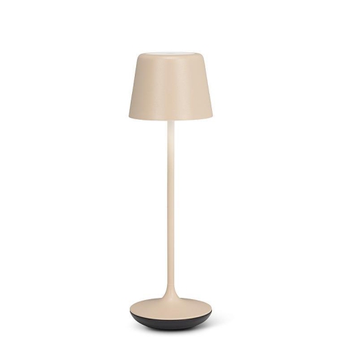 Abbott Bell Shape LED Table Lamp, Rechargeable Dimmable Light with Charging Base, Sleek Modern Accent for Home or Hospitality, 9.5", Matte Sand