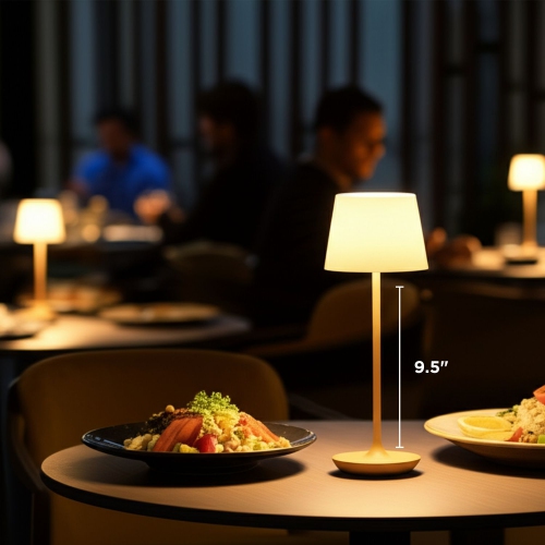 Abbott Bell Shape LED Table Lamp, Rechargeable Dimmable Light with Charging Base, Sleek Modern Accent for Home or Hospitality, 9.5", Matte Sand