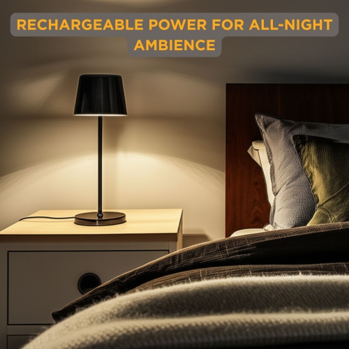 Abbott – Lampe de table Crosby en forme de cloche LED, rechargeable avec intensité réglable, touche moderne compacte avec base de chargement pour