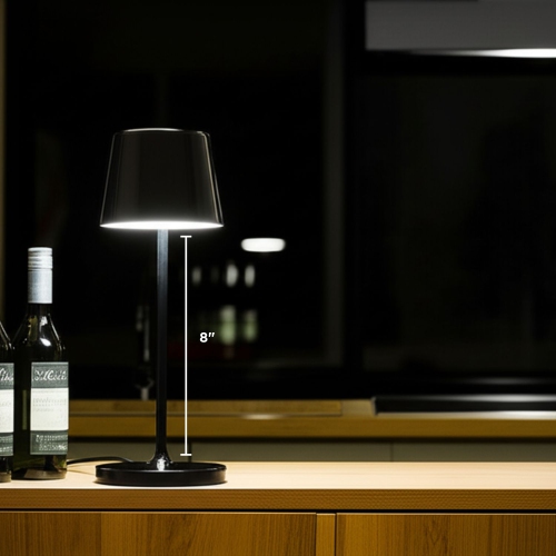 Abbott – Lampe de table Crosby en forme de cloche LED, rechargeable avec intensité réglable, touche moderne compacte avec base de chargement pour