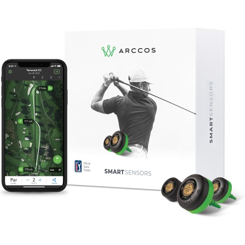 Capteurs intelligents d'Arccos&nbsp;: Système de suivi automatique du jeu de golf, intelligence artificielle Caddie motorisé, A.I. Distance des télém