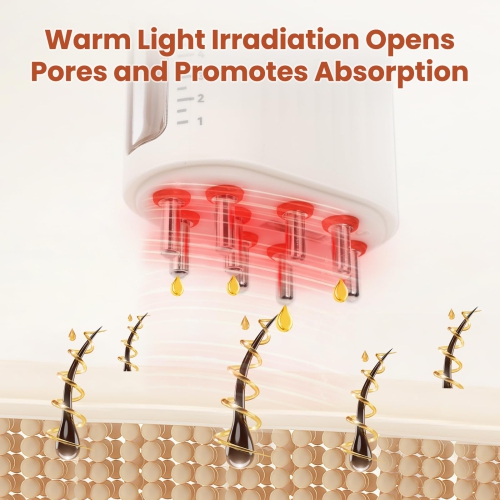 Electric Hair Oiling Applicator, 2 in 1 Hair Oil Applicator with Red Light, USB Rechargeable Hair Brushes