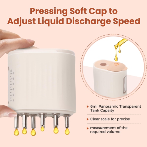 Electric Hair Oiling Applicator, 2 in 1 Hair Oil Applicator with Red Light, USB Rechargeable Hair Brushes