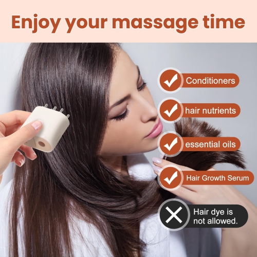 Electric Hair Oiling Applicator, 2 in 1 Hair Oil Applicator with Red Light, USB Rechargeable Hair Brushes