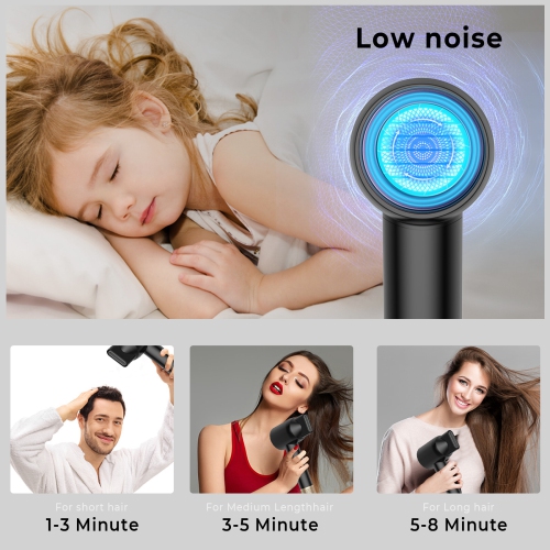 Hair dryer High-speed Brushless Motor Low Noise Temperature Control Hair Dryer with Diffuser Nozzle