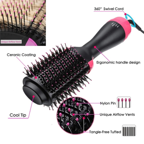 3 in 1 Hot Air Fully Automatic Multifunctional Curling Straightening Hair Dryer Comb