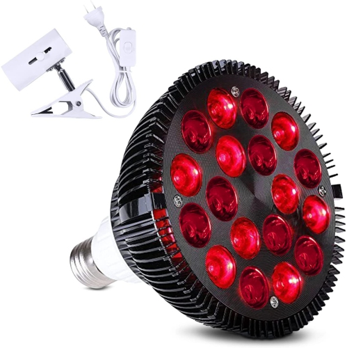 Red Light Therapy Lamp, 660nm, Crimson 850nm, Near Infrared, 18 LED, 54W, E27 Screw Beauty Anti-Aging, Pain Relief, Baking