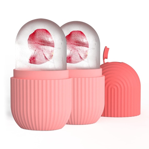 2PCS Ice Roller for Face and Eyes, Gua Sha Massage Face Roller Ice Mould, Reusable Facial Beauty Ice Roller Skin Care Tools for Brighten Skin, Eye