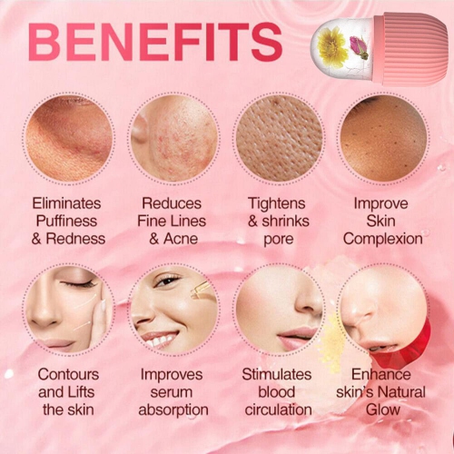 2PCS Ice Roller for Face and Eyes, Gua Sha Massage Face Roller Ice Mould, Reusable Facial Beauty Ice Roller Skin Care Tools for Brighten Skin, Eye