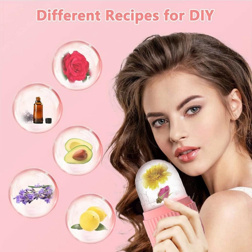 2PCS Ice Roller for Face and Eyes, Gua Sha Massage Face Roller Ice Mould, Reusable Facial Beauty Ice Roller Skin Care Tools for Brighten Skin, Eye