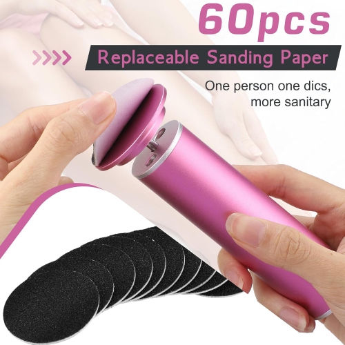 Electric Callus Remover, Foot Nail File Grinder Tool with Speed Controller and 60PCS Replacement Sandpaper Disk, Pedicure Tool Feet Scrubber for Dead