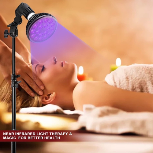 Lampe de bronzage 54&nbsp;W Lampe solaire 460&nbsp;nm Support réglable de 38 à 79&nbsp;po Bronzeur léger violet clair bronzant avec trépied pour