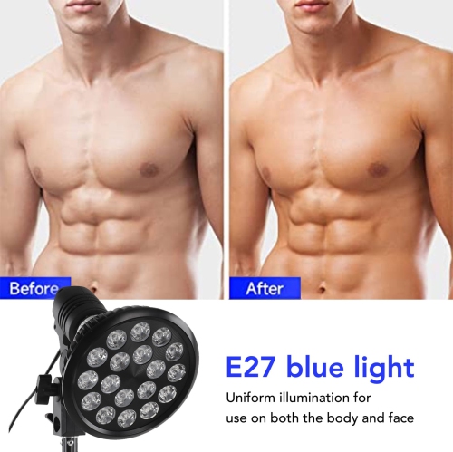 Lampe de bronzage 54&nbsp;W Lampe solaire 460&nbsp;nm Support réglable de 38 à 79&nbsp;po Bronzeur léger violet clair bronzant avec trépied pour