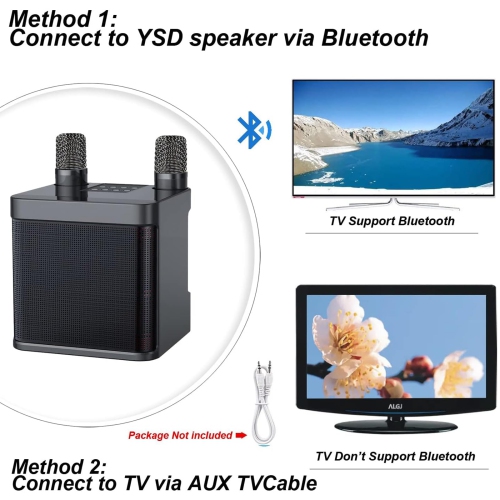 Portable Karaoke Machine, Bluetooth Karaoke Speaker with 2 Wireless Microphones for Indoor/Outdoor Party, Gathering