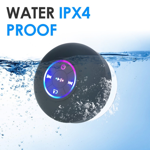 Wireless Waterproof Bluetooth Speaker Bathroom Audio Shower Speakers RGB Light