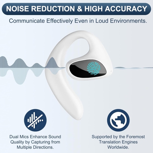 AI Language Translator Earbuds,Real Time Earbud Translator 144 Languages & Accents,Two-Way Ear Buds Translators for Travel Business Learning