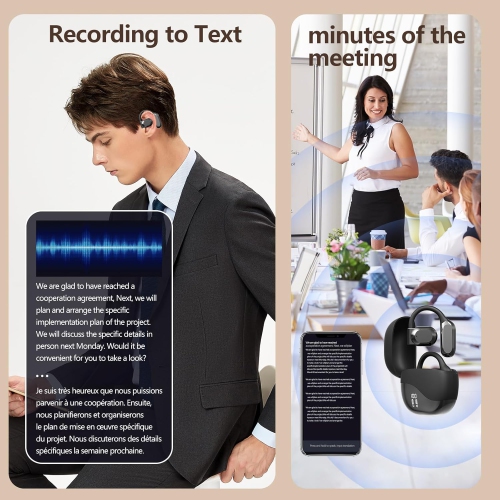 Ai Translating Earbuds,Wireless Bluetooth Real Time Translation Earbuds,144 Languages Translator Earphones,Over-Ear Translation Headphones for