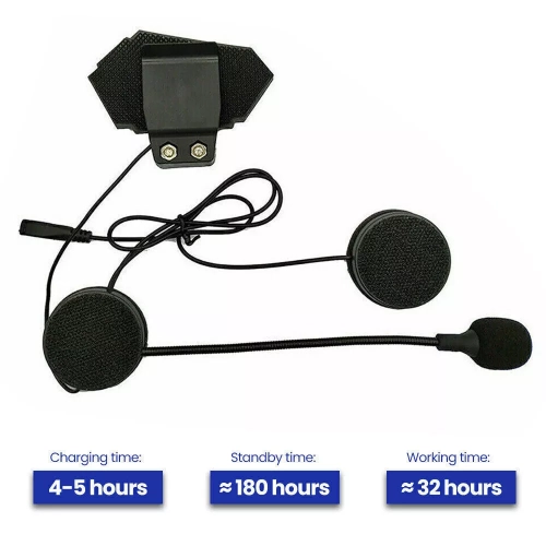 Motorcycle Helmet Bluetooth Earphones, Dustproof Waterproof Bluetooth Headset with Long Battery Life Headphone