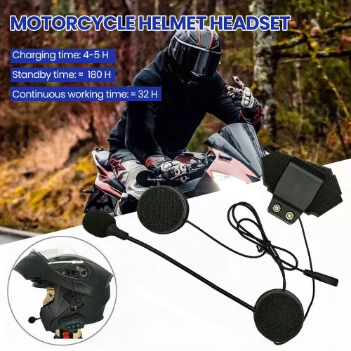 Motorcycle Helmet Bluetooth Earphones, Dustproof Waterproof Bluetooth Headset with Long Battery Life Headphone