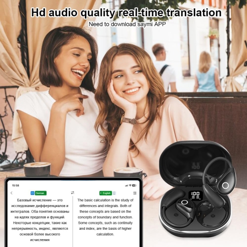 Real-time Bluetooth AI Translation Earbuds,Language Translator Wireless Earbuds with 144 Languages,Two Way Language Translation Earbuds for Travel