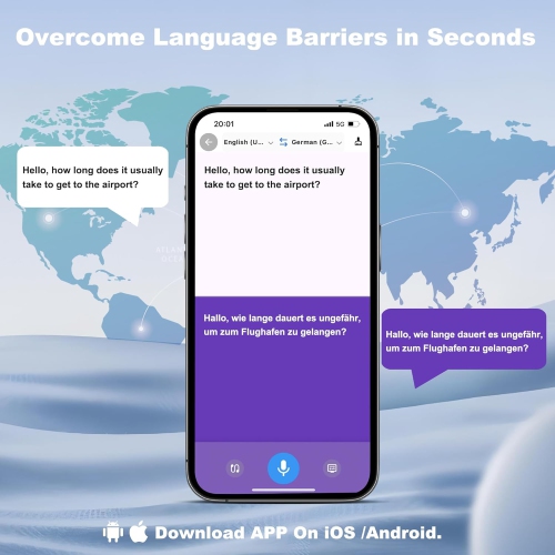 Real-time Bluetooth AI Translation Earbuds,Language Translator Wireless Earbuds with 144 Languages,Two Way Language Translation Earbuds for Travel