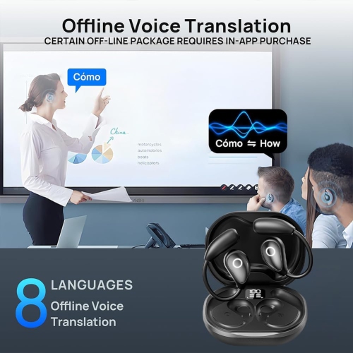 Real-time Bluetooth AI Translation Earbuds,Language Translator Wireless Earbuds with 144 Languages,Two Way Language Translation Earbuds for Travel